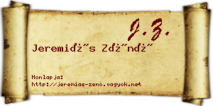 Jeremiás Zénó névjegykártya